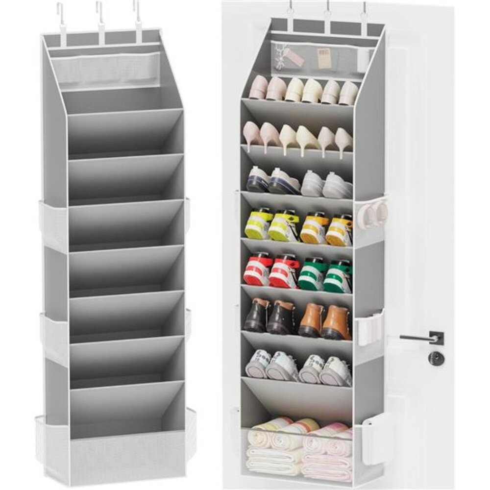 Over Door Shoe Organizer Hanging Closet Storage 16 Pairs Sneakers Sandals Boots